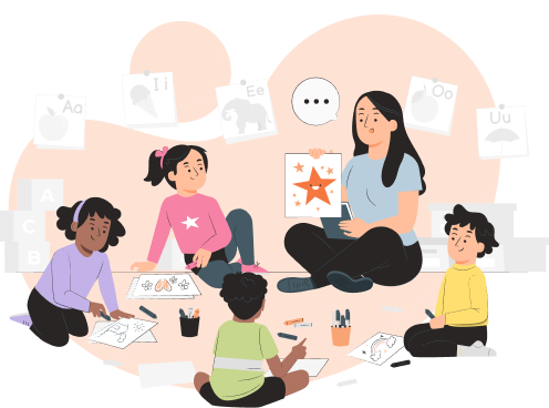 Ilustração de uma aula